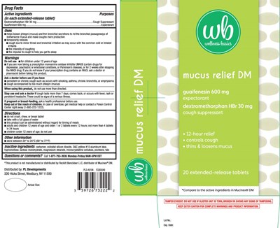 Dextromethorphan HBr 30 mg, Guaifenesin 600 mg - mucus relief dm extended release tablets 1