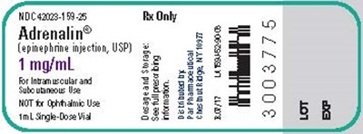 Adrenalin 1 mL Vial Label (Image 2)