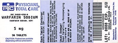 Warfarin Sodium 5 mg Tablets (4286)
