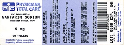 Warfarin Sodium 6 mg Tablets (4873)