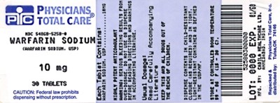 Warfarin Sodium 10 mg Tablets (5258)