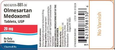 Image Description (Olmesartan Medoxomil 20mg Bottle Label)