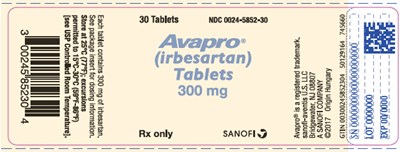 PRINCIPAL DISPLAY PANEL - 300 mg Tablet Bottle Label - avapro 07