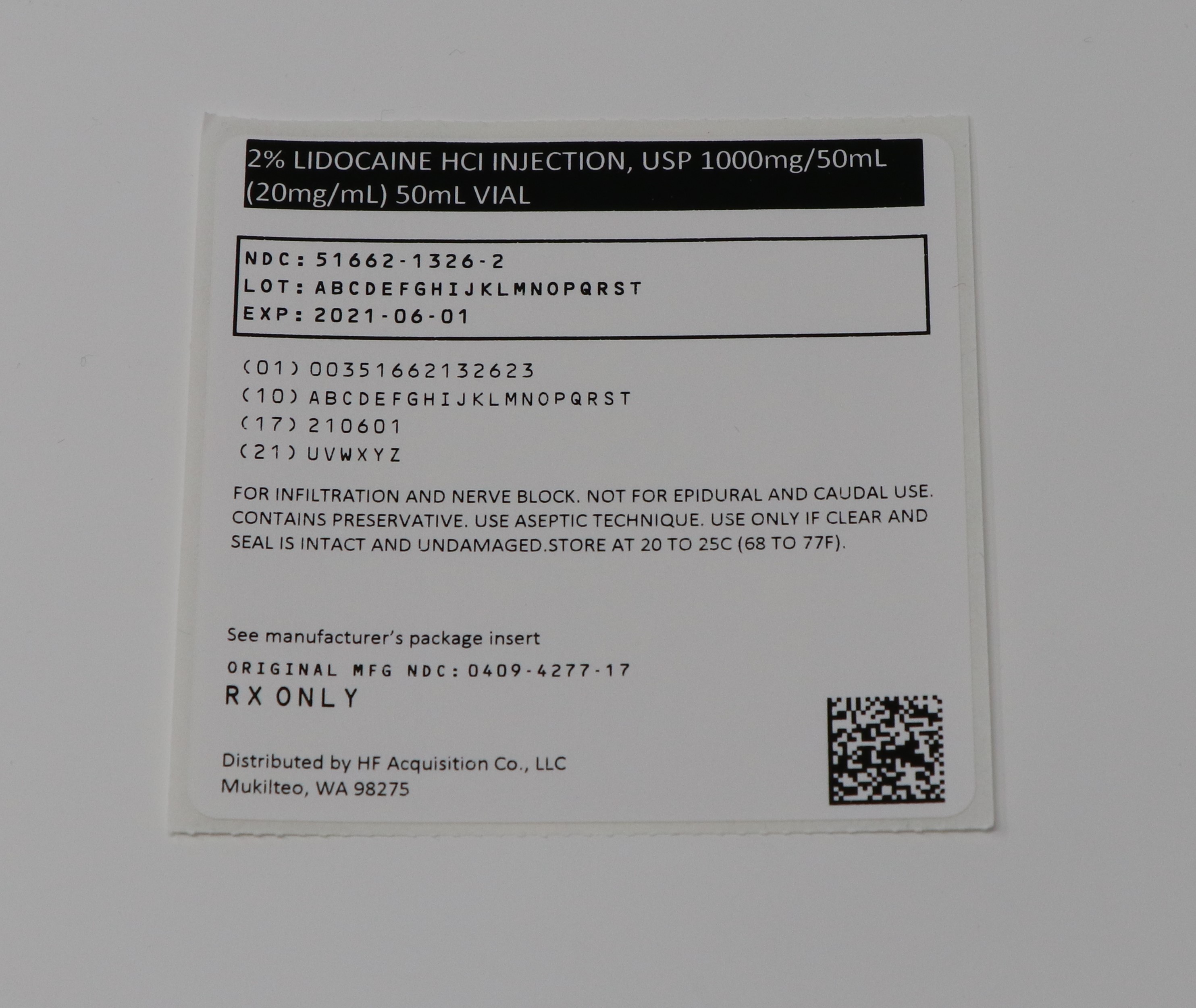 2% Lidocaine Hci Injection, Solution- Images NDC51662-1326