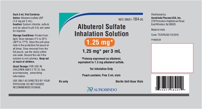 albuterol-fig8.jpg PACKAGE LABEL-PRINCIPAL DISPLAY PANEL – 1.25 mg per 3 mL - Pouch Label (5 Vials) - albuterol fig8
