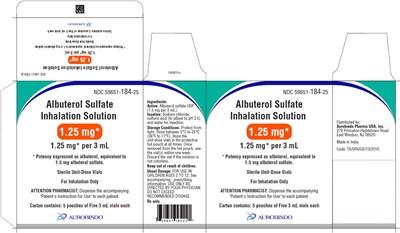 albuterol-fig9.jpg PACKAGE LABEL-PRINCIPAL DISPLAY PANEL - 1.25 mg per 3 mL – Container-Carton (25 Vials) - albuterol fig9