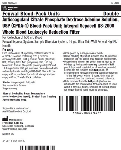 Anticoagulant Citrate Phosphate Dextrose Adeninne Solution, Usp (cpda-1) Blood-pack Unit; Integral Sepacell Rs-2000 Whole Blood Leukocyte Reduction Filter (7b79aac0 9151 4559 Beac B30bbff5de1b 04)