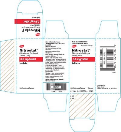 nitrostat-08.jpg PRINCIPAL DISPLAY PANEL - 0.6 mg Tablet Bottle Carton - nitrostat 08