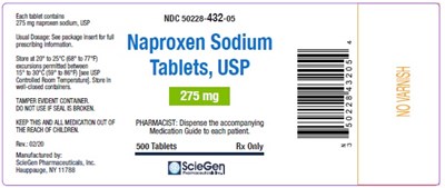 Naproxensodiumtabs 275mg 500s
