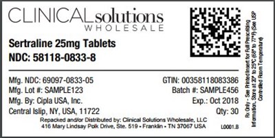 Sertraline 25mg Tablet 30 Count Blister Card (Image 01)