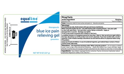 image of carton label - EqualineBlueIcePainGel