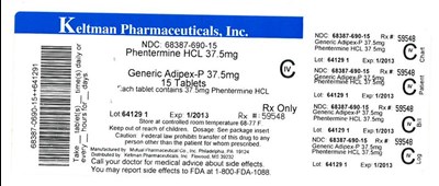 Principal Display Panel (37.5 mg Label)