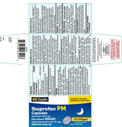 Diphenhydramine hydrochloride USP 25 mg Solubilized ibuprofen equal to 200 mg ibuprofen USP (NSAID)* (present as the free acid and potassium salt) *nonsteroidal anti-inflammatory drug - ibuprofen pm softgels auh 1