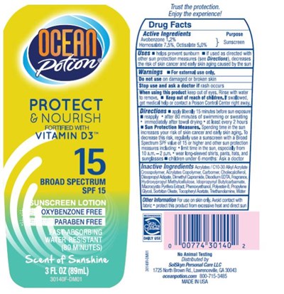 Principal Display Panelocean Potionprotect&amp; Nourishvitamin D3spf 15sunscreen Lotion3 Fl Oz (89ml) (Op Spf15 3oz Sunscreen Lotion 01)
