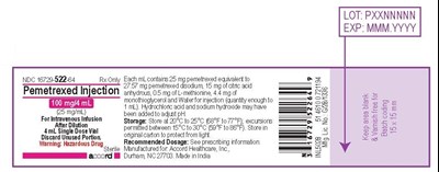 pemetrexed-label-4ml.jpg PACKAGE Label – Pemetrexed Injection 100 mg/4 mL single-dose vial - pemetrexed label 4ml