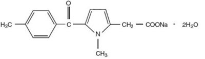 "image Description" (Tolmetin Sodium Tabs Structure)