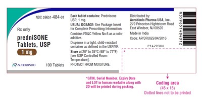 prednisone-fig1.jpg PACKAGE LABEL-PRINCIPAL DISPLAY PANEL - 1 mg (100 Tablet Bottle) - prednisone fig1