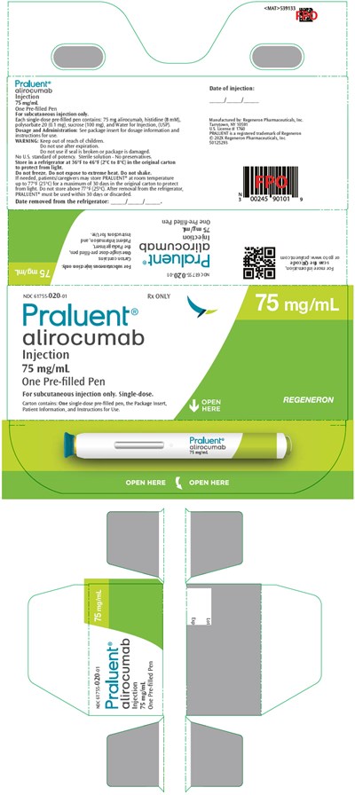 s-praluent-54.jpg PRINCIPAL DISPLAY PANEL - 75 mg/mL Pen Carton - s praluent 54