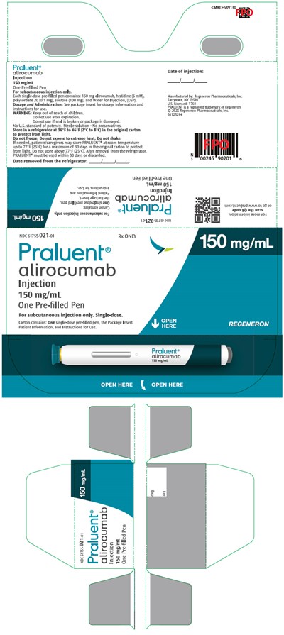 s-praluent-55.jpg PRINCIPAL DISPLAY PANEL - 150 mg/mL Pen Carton - s praluent 55