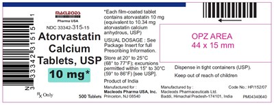 454 (Atorvastatin Calcium 10mg 500s)