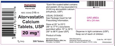 565 (Atorvastatin Calcium 20mg 500s)