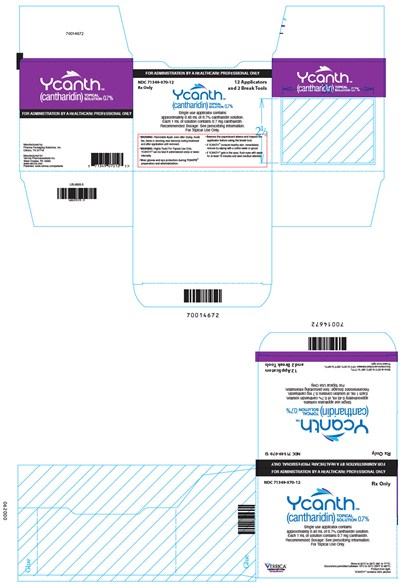 ycanth-19.jpg PRINCIPAL DISPLAY PANEL - 12 Ampule Applicator Package Carton - ycanth 19