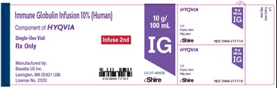 hyqvia-27.jpg PRINCIPAL DISPLAY PANEL - 10 g/100 mL Vial Label - hyqvia 27
