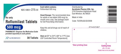 roflumilast-fig2.jpg PACKAGE LABEL-PRINCIPAL DISPLAY PANEL - 500 mcg (30 Tablet Bottle) - roflumilast fig2