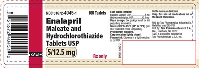 enalapril-03.jpg PRINCIPAL DISPLAY PANEL - 5/12.5 mg Tablet Bottle Label - enalapril 03