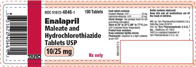 enalapril-04.jpg PRINCIPAL DISPLAY PANEL - 10/25 mg Tablet Bottle Label - enalapril 04