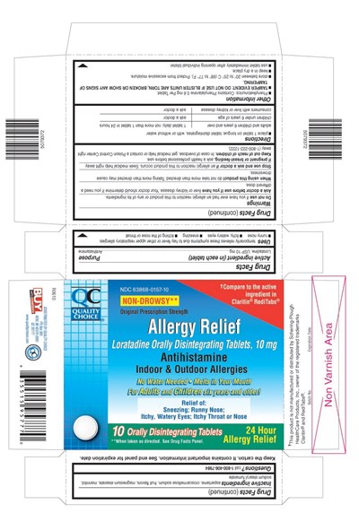 This Is The 10 Count Blister Carton Label For Quality Choice Loratadine Odt, 10 mg. (Loraodt)