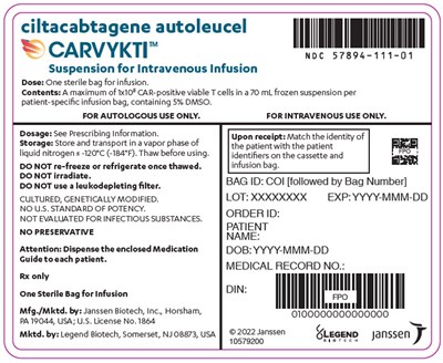 carvykti-01.jpg PRINCIPAL DISPLAY PANEL - 70 mL Bag Label - carvykti 01