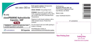 PACKAGE LABEL.PRINCIPAL DISPLAY PANEL - 75 mg (30 Capsules Bottle) - clomipramine fig3