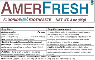 amerfresh-01.jpg PRINCIPAL DISPLAY PANEL - 85g Tube Label - amerfresh 01