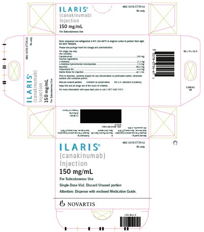 ilaris-02.jpg PRINCIPAL DISPLAY PANEL – PACKAGE LABEL – 150 MG/VIAL - ilaris 02