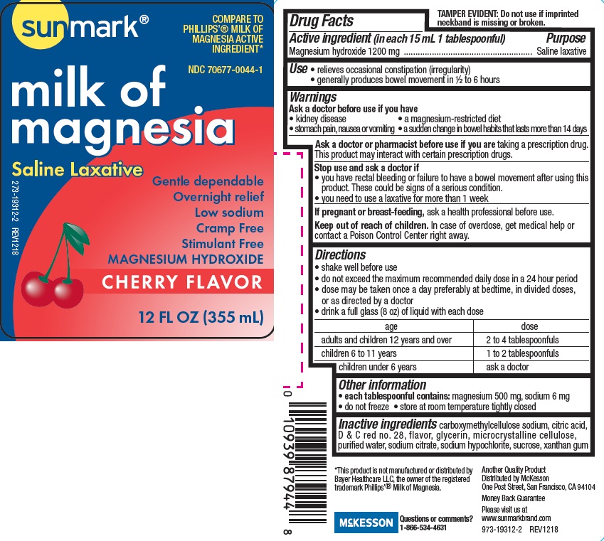 NDC 70677-0044 Sunmark Milk Of Magnesia Magnesium Hydroxide