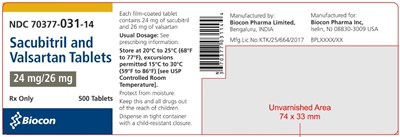 24_26mg_500s.jpg Sacubitril and Valsartan Tablets 24 mg/26 mg, 500's Tablets - 24 26mg 500s