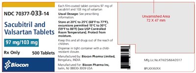 97_103mg_500s.jpg Sacubitril and Valsartan Tablets 97 mg/103 mg, 500's Tablets - 97 103mg 500s