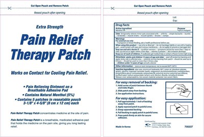 PRTherapyPatch.jpg image of carton label - PRTherapyPatch