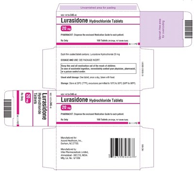 Lurasidone Hydrochloride 20 mg-100 Tablets-carton (Lurasidone 20mg 100)