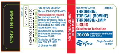 Principal Display Panel – 20 mL Vial Label (Thrombin 03)