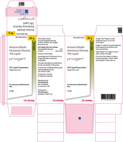 privigen-05.jpg PRINCIPAL DISPLAY PANEL - 400 mL Vial Carton - privigen 05