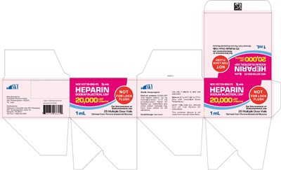 PACKAGE LABEL-PRINCIPAL DISPLAY PANEL - 20,000 USP Units/mL - 1 mL Container-Carton [25 Multiple Dose Vials] - heparin fig14