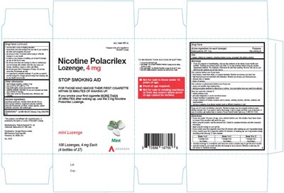 nicotine-polacrilex-lozenge-4-mg-108-carton-label.jpg nicotine Polacrilex Lozenge, 4 mg - NDC 72888-187-53 - 108s Carton Label - nicotine polacrilex lozenge 4 mg 108 carton label