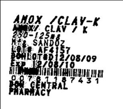 Label Image For 250 mg/125 mg (Amoxclav250mg(sandoz))