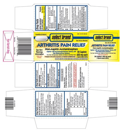 This is the 24 count blister carton label for Select Brand Acetaminophen extended-release tablets, USP 650 mg. - APAPArthritis
