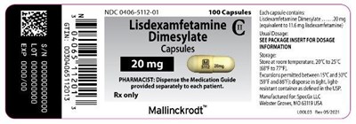 PRINCIPAL DISPLAY PANEL - 20 mg Capsules - lisdexamfetamine dimesylate 11