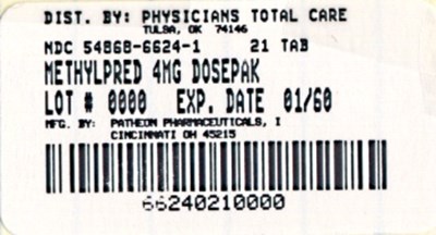 6624.jpg image of dosepak package label - 6624