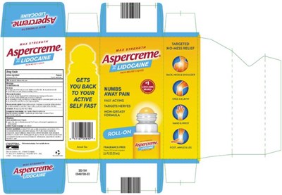 aspercreme-with-lidocaine-no-mess-applicator-01.jpg Principal Display PanelOdor freeAspercremeLidocainePain relieving Liquid2.5 fl oz (73 mL) - aspercreme with lidocaine no mess applicator 01
