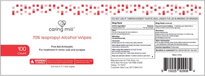 Caring Mill 70% Isopropyl Alcohol Wipes (81522506 1)